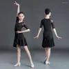 Abbigliamento set per bambini Dance addestramento della danza latina Test di classificazione da donna a manica corta e c