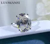 Cluster Rings Luomansi 105ct Oval Super Flash Big Diamond Ring 100S925 Sterling Silver 18K Gold Woman Wedding Engagement Jewelr1102162