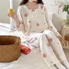 Dames slaapkleding losse pyjama sets vrouwen dagelijks mooie pak printen zoete schoolmeisjes Koreaanse stijl dames lente comfortabel