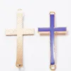 Colliers pendentifs 10pcs 46 22 mm en émail doré Connecteurs croix charmes pour bracelet Collier bijoux punk punk fabriqué à la main Bijoux Accessoire