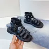 Sandals Girls 2024 Summer New Girl Roman Shoes Roman Shoes Big Princess Versatile Beach Sole Sole H240510