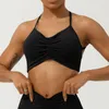 Strój jogi seksowne krzyżowe sport backless stanik bra blache odzież moda moda scrunt gym aktywny trening fitness trening z filiżankami z filiżankami