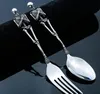 Titanium Steel Skeleton Skull Fork Spoon Table Vintage Dinner Table Dilware Cutlery Set Metal Crafts Halloween Party Gifts2756590