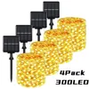 32m Solar LED LED Light Outdoor Festoon Led Lamp Garden Solar Garden Outdoor Impermeável Fada Camping Garland String Decoração de Natal 240423