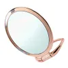 Kompakta speglar Makeup Mirror Dubbelsidig förstoringsglas Rund Makeup TABELLT TALLEPHUSH LADER Toalett Q240509