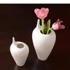 Vasi Minimalismo Bianco Ceramico Vaso Desaggio Decorazione Artificiale Fiori di fiori Porcela della bottiglia snella creativa