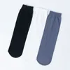 Men's Socks 5 Pairs Stripe Ultra-thin Summer Solid Color Business Black Casual Long Male White Adult Breathable Cool Sock