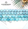 Larimar Gemstone rond des perles en vrac taille mate 6 8 10 12 mm Immation Ocean Sea Stone Bracelet Collier pour la fabrication de bijoux MX1908013824672