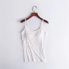 Kobiety damskie seksowne blaczki z wbudowanym podkładką stanika bez rękawów solidna ciasna bielizna za kamisole dla kobiet kobiet z jogi sport
