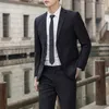 Blazer Pants Mens Fashion Trend Business Work Solid Color Meeting Groom Gentleman Travel Slimfit Casual Wedding Suit 240507