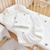 130*70cm120*60 cm Fogli a prelievi in cotone a cotone materasso a letto morbido per il materasso per baby -orso ricamo per letti per neonati nato set 240509