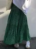 EWQ Vintage Print Aline Spódnica Kobiety wysokiej talii plisowane luźne swobodne spódnice 2023 jesień zima faldas 16U5192 240508