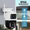 IP -Kameras Kerui Outdoor Wireless 6MP Dual Objektiv WiFi IP -Kamera Home Sicherheit CCTV Video Überwachung Menschlicher Körpererkennung Dual Screen ICSEE D240510