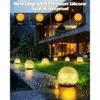 Gartenball Outdoor wasserdicht, 50 LED Cracked Gla Globe Solar Power Ground Lights für Path Yard Patio Rasen, Weihnachtsdekoration Landschaft warmes Weiß (2 Pack