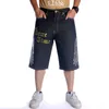 Luźne średnie spodnie w zakresie rozmiarów vintage dżinsy siedem punktów dżinsy męskie młodzież proste legalne dżinsowe szorty codzienne strój punkowy rock hip-hop