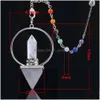 Colliers pendants Reiki guérison 7 chakra Pendum en pierre naturelle pour la danse du prisme hexagonal pyramide Tiger œil rose cristal ame dhgarden dhesg