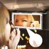 Espelhos compactos carros de maquiagem retangular espelho de sol com um carro leve LED BELAÇÃO USB RECHARGELECE Q240509