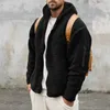 Men's plus size Outerwear & Coats Coat men's autumn and winter double-sided velvet warm jacket loose hooded casual jacket