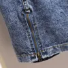 Saias 2024 xxl-6xl Salia de jeans alta cintura A-line Mini Women Summer Elastic Single Button Blue Jean G353