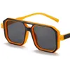 Gli occhiali da sole possono colorare gli occhiali da sole unisex occhiali da sole a doppia fascia da sole Anti UV bicchieri quadrati personalizzati semplici Google J240508