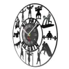 Wall Clocks Fitness Kettlebell Gym Logo Bell Weightlifting Exercise Vinyl Record Inspiring Gift Q240509