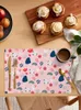 Tapetes de mesa Bohemian Abstract Floral Coffee Coffee Mat Kitchen Placemat Rug Dinnerware Dinnerware 4/6pcs