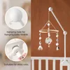 Baby Wooden Cloud Bed Bell Bracket Cartoon Crib Bed Bell Mobile Hanging Rattle Toy Hanger Baby Crib Decoration Holder Arm Bracke 240430
