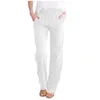 Pantalones de mujeres Mujeres Casuales Solides Solidez Elástica Straight Long White All Match Office Daily Streetwear pantalones