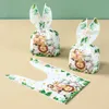 3pcs embrulhada na selva de animais sacos de presente de coelho bolsa de biscoito de bolsa de embalagem de feliz aniversário suprimentos infantis para chá de bebê casamentos de casamento diy bolsas de presente