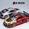 1/24 Track Edition Sportauto Alloy Acous-optische Modelltüren Öffnen Sammlerstücke Jungen Geschenkmöbel für Display Audi R8 240509