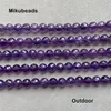 En gros naturel A 8 mm 10 mm Amethyst Facetted Round Loose Perles pour bijoux Making DIY Bracelets Collier Mikubeads 240510