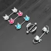 Brustwarzenringe 2PC Neuer Kristallkatze Nippel Piercing Schmuck 316L Edelstahl Nippel Ringe Langhantel Kubikzirkonia Piercing Nippelschild 14G Y240510