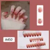 Färgglada falska naglar 24st Box Löstagbar Fake Full Cover Nail Tips Ballerina Coffin Press återanvändbara nagelplåster Diy Manicure Tool