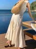 Casual Dresses Summer Sleeveless Luxury Designer Midi Dress Women Fashion Office Lady O-neck Pullover Beachwear Holiday Clothing