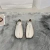 Casual schoenen schapenvacht flats mocassins ronde split teen ondiepe luie slip op muilezels lederen zachte loafers tabi ninja vrouwen gezellig