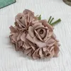 Decorative Flowers Moisturizing 5Head Rose Flower Bouquet Latex Real Touch Artificial Wedding Bridal Birthday Party Home Decor