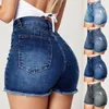 Damenshorts Denim Summer Lady Kleidung hohe Taillenfranzlättchen mit gerissenen Jeans mit Taschen