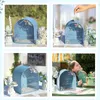 Wooden Wedding Card box Arch Slide Slot Blue Acrylic Transparent Window DIY Money Envelopes Boxes for Anniversary Party 240510