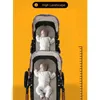 Passeggini# 2024New Twins di lusso Baby Strolleraluminum Frame PU Leather Twin Prambaby può sedersi e schierarsi a doppia doppia carrozza per bambini T240509