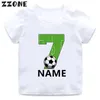 T-shirt Numero di calcio T-shirt per ragazzi stampati 1 2 3 4 5 6 7 8 9 Birthday Nome personalizzato per bambini abbigliamento per bambini T-shirt HKP2724L2405
