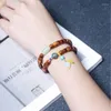 Link Bracelets Old Materials Haiyue South Yellow Purple Oil Pear Submerged WaterDIYOrnament Chanting Buddha Beads Bracelet Strings Men And