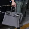 حقيبة اليد المصنوعة يدويًا حقيبة يد فاخرة 40 سم ذات سعة كبيرة كلاسيكية للجنسين الأصلي Togo Leather 22k حقيبة سفر أجهزة مطلية بشكل جميل
