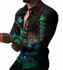 4 estilos camisas de vestido masculino Hawaii Printing Designer Cirl