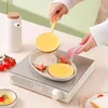 Pannor mini matlagning kastrull 2-håls aluminium pannkaka pan non-stick lätt att rengöra köksredskap för alla spiskökverktyg