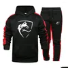 Mens Tracksuits Alphalete Men Clothing Set Printing Hoodie Set Fleece dragkedja Hooded Sweatshirt Trousers Casual Drop Delivery Apparel Dhybn