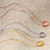 Ketten hochwertige kleine frische Liebe Titanstahl Halskette Kristall von österreichischen 3 Farben Fit Frauen und weiblich als süße Geschenke
