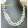 Yu ying lourd en argent massif 18k 18 km plaqué 20 mm gra Moisanite Diamond Cuban Link Chain pour le collier Hip Hop Watch mécanique