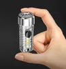 New mini keychain Flashlights USB Rechargeable 3 mode Powerful flashlight with side lights Portable outdoor emergency Lamp