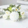 Decorative Flowers Wreaths 1pc Hot sales Rose chrysanthemum Silk Bouquet Artificial Flowers For Wedding Home vase Christmas Wreath wall Diy gift decoration