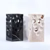 Vasen natürlicher Marmorhöhlenstein Vase Oberflächenoberfläche kreisförmiger Hohldesign Modellraum El Living Tabletop Dekoration